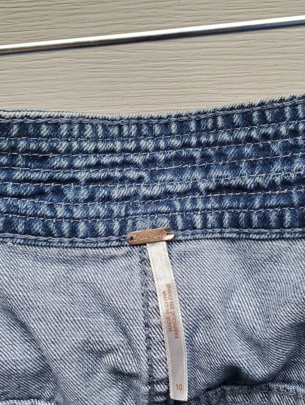 Free People Denim Button Front Midi Skirt Size 10